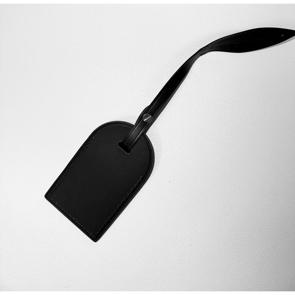 Louis Vuitton Paris Dark Brown Black Leather Tag w/ Silver Metal Large - Picture 9 of 12